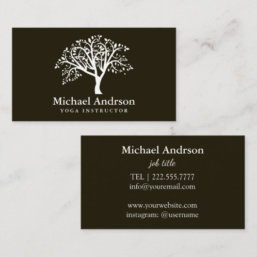 Carte De Visite Instructeur de yoga (Devant / Derrière)
