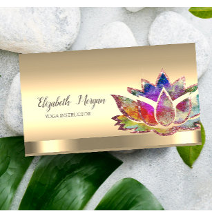 Carte De Visite Instructeur de Yoga à fleurs de lotus coloré chic