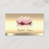 Carte De Visite Instructeur de Yoga à fleurs de Lotus d'or (Devant)