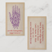 Carte de visite instructeur de Yoga à la main de h (Devant / Derrière)