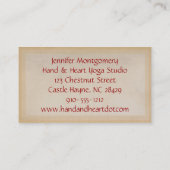 Carte de visite instructeur de Yoga à la main de h (Dos)