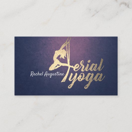 Carte De Visite Instructeur de yoga aérien Pilates Fitness Purple (Devant)