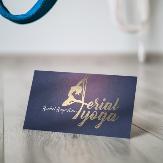 Carte De Visite Instructeur de yoga aérien Pilates Fitness Purple
