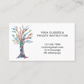 Carte De Visite Instructeur de yoga Arbre de vie (Dos)