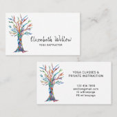 Carte De Visite Instructeur de yoga Arbre de vie (Devant / Derrière)