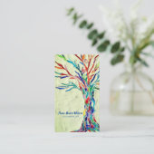 Carte De Visite Instructeur de Yoga Arc-en-ciel vert (Debout devant)