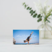 Carte De Visite Instructeur de yoga avec professionnel photo (Debout devant)