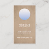 Carte De Visite Instructeur de Yoga Beige Bleu Simple et élégant (Devant)