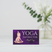 Carte De Visite Instructeur de Yoga Belle fille de méditation viol (Debout devant)