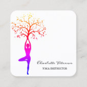 Carte de visite instructeur de Yoga blanc simple (Devant)