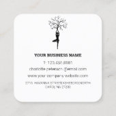 Carte de visite instructeur de Yoga blanc simple (Dos)