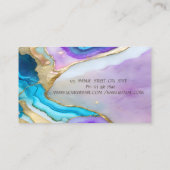 Carte De Visite Instructeur de Yoga Bleu Violet Arbre Or (Dos)