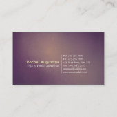 Carte De Visite Instructeur de Yoga Chic Luminant Lotus & Purple G (Dos)