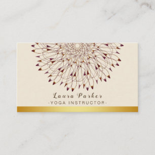 Carte De Visite Instructeur de Yoga Classique Mandala Lotus Floral
