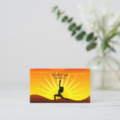 Carte De Visite Instructeur de Yoga Coucher du soleil Yoga Pose Si (Debout devant)