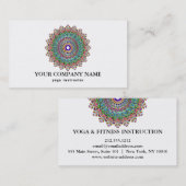 CARTE DE VISITE INSTRUCTEUR DE YOGA CUSTOMISÉ PAR LOGO DE MANDALA (Devant / Derrière)