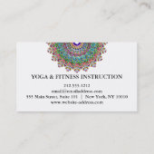 CARTE DE VISITE INSTRUCTEUR DE YOGA CUSTOMISÉ PAR LOGO DE MANDALA (Dos)