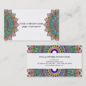 CARTE DE VISITE INSTRUCTEUR DE YOGA CUSTOMISÉ PAR LOGO DE MANDALA (Devant / Derrière)