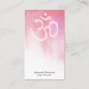 Carte De Visite Instructeur de Yoga d'aquarelle rose