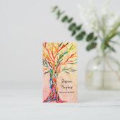 Carte De Visite Instructeur de Yoga d'arbre coloré (Debout devant)