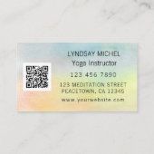 Carte De Visite Instructeur de Yoga de code QR de tournesol (Dos)
