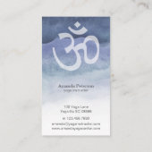 Carte De Visite Instructeur de Yoga de l'Om Aquarelle bleue Ombre (Dos)