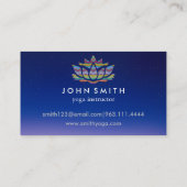 Carte De Visite Instructeur de Yoga de Lotus d'or blanc minimalist (Dos)