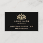 Carte De Visite Instructeur de Yoga de Lotus d'or blanc minimalist (Dos)