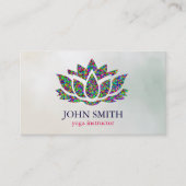 Carte De Visite Instructeur de Yoga de Lotus d'or blanc minimalist (Devant)