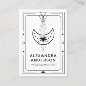 Carte De Visite Instructeur de Yoga de lune de croissant céleste g (Devant)