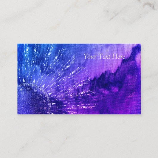 Carte De Visite Instructeur de Yoga de Mandala Clouds bleu violet (Devant)