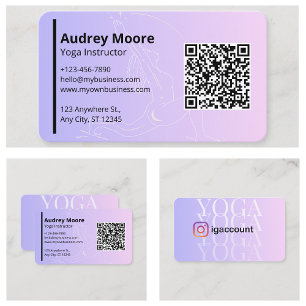 Carte De Visite Instructeur de Yoga de marque personnelle