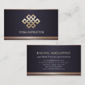 Carte De Visite Instructeur de Yoga de noeud d'éternité de l'or no (Devant / Derrière)