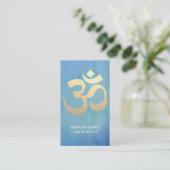 Carte De Visite Instructeur de yoga de symbole de méditation d'or (Debout devant)