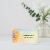 Carte de visite instructeur de Yoga de tournesol d (Debout devant)