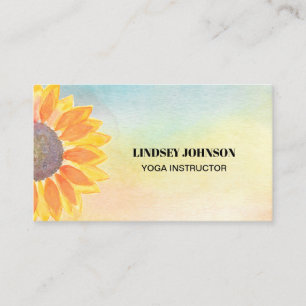 Carte de visite instructeur de Yoga de tournesol d