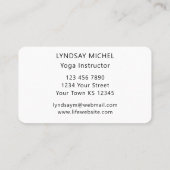 Carte de visite instructeur de Yoga de tournesol m (Dos)