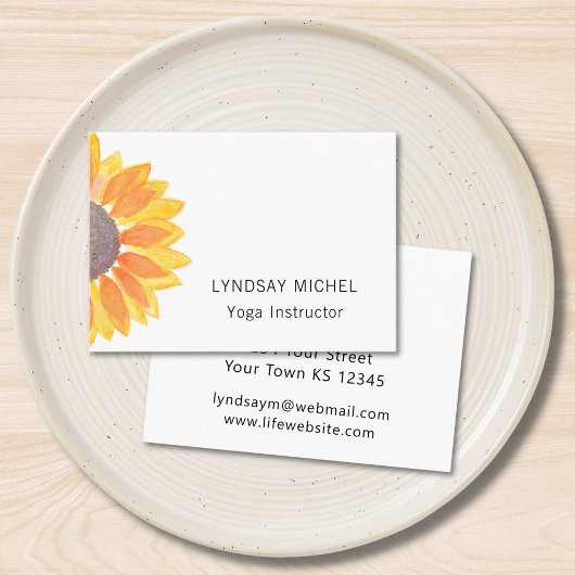 Carte de visite instructeur de Yoga de tournesol m