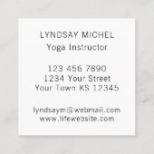 Carte de visite instructeur de Yoga de tournesol m (Dos)