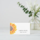 Carte De Visite Instructeur de Yoga de tournesol moderne (Debout devant)