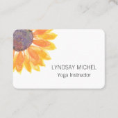 Carte De Visite Instructeur de Yoga de tournesol moderne (Devant)