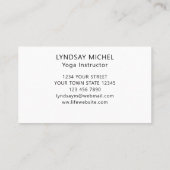 Carte De Visite Instructeur de Yoga de tournesol QR Code (Dos)