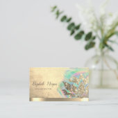 Carte De Visite Instructeur de Yoga d'encre holographique Lotus Fl (Debout devant)