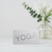Carte De Visite Instructeur de Yoga en argent blanc minimum (Debout devant)
