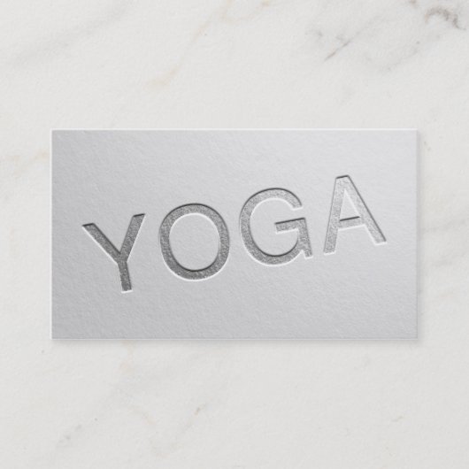 Carte De Visite Instructeur de Yoga en argent blanc minimum (Devant)