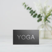 Carte De Visite Instructeur de Yoga en argent noir minimum (Debout devant)