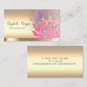 Carte De Visite Instructeur de Yoga en or Lotus Parties scintillan (Devant / Derrière)