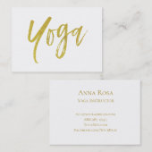 Carte De Visite *~* Instructeur de yoga Enseignant d'or moderne Bl (Devant / Derrière)