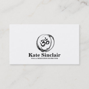 Carte De Visite Instructeur de yoga et de méditation noir et blanc