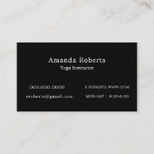 Carte De Visite Instructeur de Yoga Fleur de Lotus Rose Chaud (Dos)